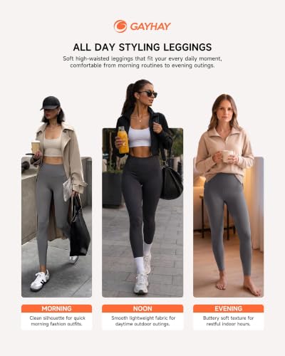 Image of GAYHAY High Waisted Leggings with Pockets for Women - Buttery Soft Yoga Pants for Gym Workout, Athletic Running