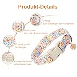 ARING PET Sommer Hundehalsband, Bunte Blumen Hundehalsband mit Schnellverschluss Kunststoffschnalle, Komfortable Baumwolle Halsband für Jungen und Mädchen Hunde