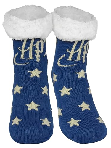 Harry Potter cosy socks - house socks for women logo stars cosy socks fluffy winter socks warm women's socks (blue, EU shoe size system, adults, women, numeric (from/to), M, 39, 42)
