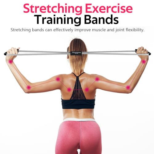 Image of Figure 8 Resistance Bands with Handles, 3 Levels Latex Exercise Stretch Bands