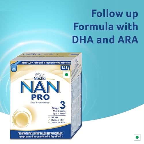 Image of Nestle NAN PRO 3 Follow-Up Formula-Powder After 12 months, Up to 18 months, Stage 3, 1.2 Kg, 3 x 400g Pouch in Box