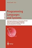Programming Languages and Systems: 10th European Symposium on Programming, ESOP 2001 Held as Part of the Joint European Conferences on Theory and ... Notes in Computer Science, 2028, Band 2028)