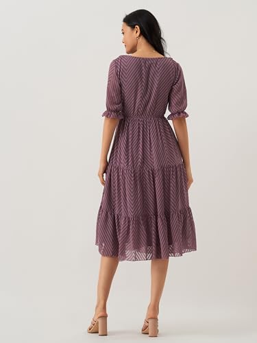 Image of AASK Dress for Women One Piece Kurta Set Tops Knee-Length Fit And Flare Dresses
