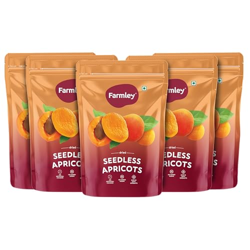 Image of Farmley Exotics Apricots Dry Fruits | 200g | Apricot, Dried Apricot, Dry Fruits, Apricots, Apricot Dry Fruits, Dry Apricot, Dried Apricots, Turkish Apricot, Gluten Free (Pack of 5)