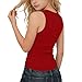 Zzalalana Girls Ribbed Knit Tank Tops V-Neck Sleeveless Compression Shirts Summer Slimming Undershirts for Kids 5-15 Years Red