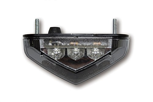  Mini Fanale Posteriore Nero LED con Luce Targa Lente Fumè Smoke Moto Harley Davidson