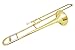 Glory GTD-2 B Flat Brass Trombone with Case & 12C Mouthpiece,Gold Finished,Tenor Trombone