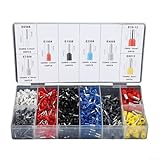 MoSundi Schlauchklemmen-Set mit isolierten Aderendhülsen für Ringgabel-Flachstecker, Stahl, PVC,...