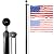 iElyiEsy Flag Poles for Outside House, 25FT Heavy Duty Aluminum Sectional Flag Pole Kit with 3x5 American Flag & Black Ball Topper for Yard House Ground Residential Commercial (Black)