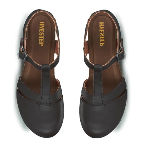 Women Vintage Chunky Heel Mary Jane Sandal Pumps Round Closed Toe Ankle T-Strap Dress Sandals Chunky Block Heels Cutout Mary Jane Pumps Buckle Office Ladies Comfort Party 4-11 M US3