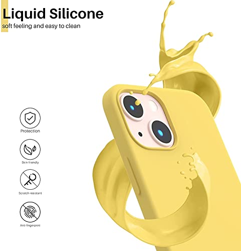 Image of MIDOS Back Cover Compatible with iPhone 14 Plus Case Liquid Silicone Full Protection Shock Proof Back Cover for iPhone 14 Plus (2022) 6.7 inch (Yellow)