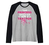 Farming Farmer Girl Tracteur femme Cette princesse est livrée avec Manche Raglan