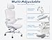 TRALT Ergonomic Office Chair - Desk Chair with Adjustable Headrest Lumbar Support Computer Chair - Mesh Comfy Chair with Flip-up Armrests - Gaming Chairs for Adults Home Office (Leather, White)