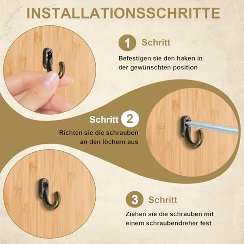 ALONK 25 Stück Garderobenhaken Vintage, Kleiderhaken Garderobe, Schlüsselhaken Vintage