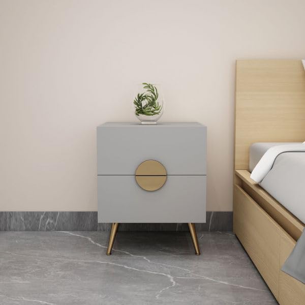 FURNISCO Bedside Table, Light Grey Color Bedside Table, Bedside Table