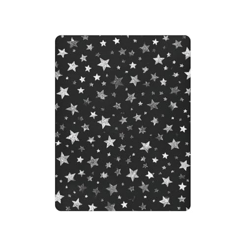 Image of Crib Sheet Breathable Soft Crib Mattress Sheet for Baby Toddler Boys Girls Fitted Crib Sheet Fit Standard Crib Mattress 39 x 27 Inch Sparkly Silver Stars