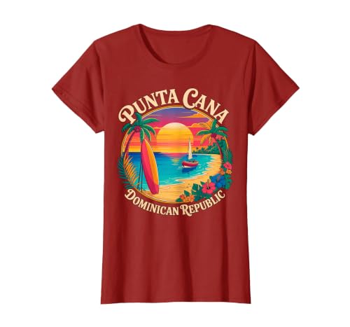 Punta Cana Dominican Republic Vacation T-Shirt, Women, Cranberry Red, XX-Large