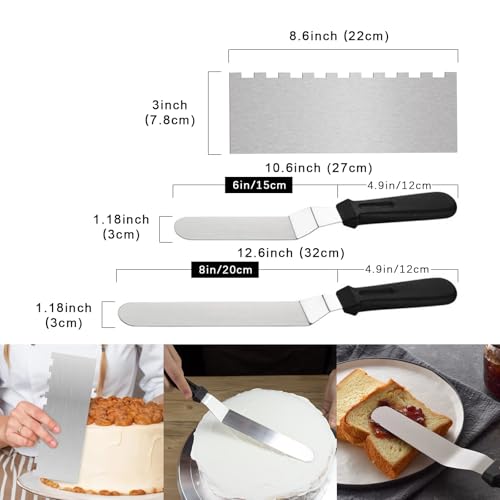 Offset Icing Spatula & Cake Scraper, Steel Cake Decorating Spatula Set by QOUSFKZ - Used condition - Image 2