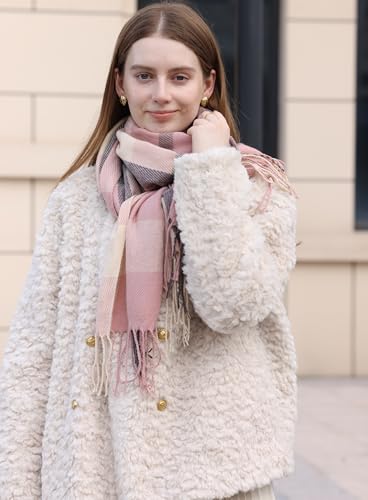 Wander Agio Women's Fashion Scarves Long Shawl Winter Thick Warm Knit Large Plaid Scarf4
