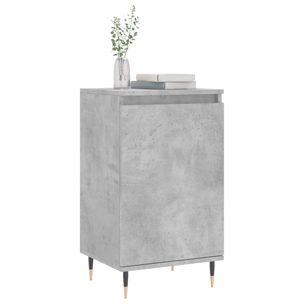 Madera de ingeniería resistente a la humedad con 2 compartimentos estilo | Aparadores 2 uds madera ingeniería gris hormigón 40x35x70 cm armario almacenaje con puerta y patas metal moderno