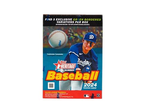 2024 Topps Heritage High Number Baseball 8-Pack Blaster Trading Card Box (3 Exclusive Green Bordered Variations Per Box)