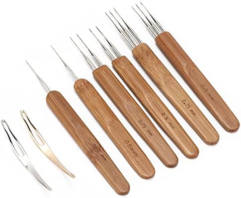 Dreadlock Crochet Hook, Professional Comfortable Bamboo Handle Rust-Proof Stainless Steel, Braiding Needle Set, Single D - 4