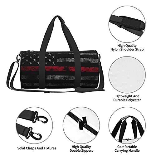 American Thin Red Line Flag Travel Duffel Bags Gym Sports Luggage Large Travel Tote Bag Overnight Weekend Bags For Man And Women #TOP5