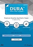 Dura Paper for Laser and Inkjet Printers | Water and Tear-Resistant | 200 GSM | 8.5×11-inch | 25...