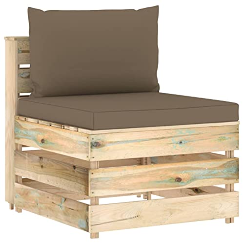 Sofá central modular con cojines de madera impregnada verde, kangqiling3074515