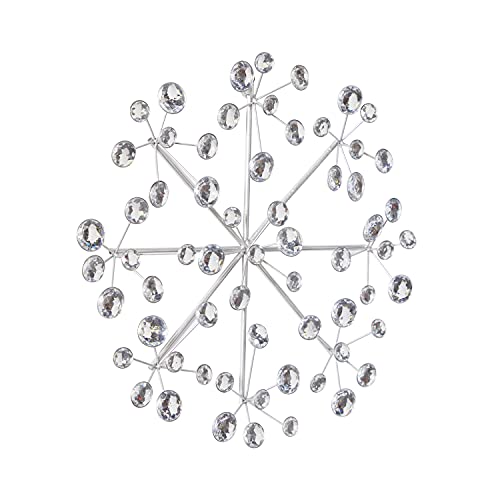 Deco 79 Metal Starburst Wall Decor With Crystal Embellishment, 16" X 2" X 16", Silver #TOP2