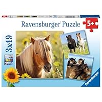 Ravensburger Children's Puzzle 08011 Love Horses Puzzle for Children from 5 Years 3 x 49 Pieces