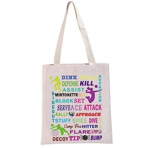 PYOUL Girls Volleyball Gift Volleyball Lover Tote Bag Volleyball Player Handbag Volleyball Team Gift Volleyball Fan Travel Bag (Volleyball Lover T)