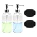 ULG Soap Dispensers Bottles 16oz Countertop Lotion Clear with Stainless Steel Pump Empty BPA Free Liquid Hand Soap Dispenser Kitchen and Bathroom Boston Round Plastic Press Bottle 2 Piece