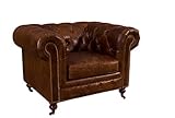 Designklassiker Clubsessel Chesterfield Vintage-Leder Vintage Cigar Dunkelbraun