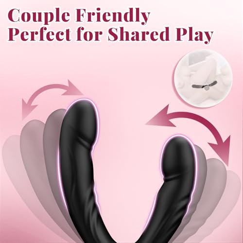 Double Ended Dildo Vibrator with Suction Cup Lesbian Sex Toys - Image 2