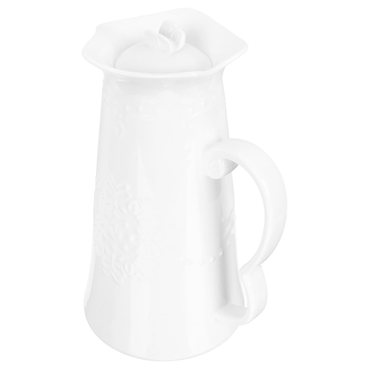 Pichet Design Élégant et Simple 1300ml en Céramique Blanc pour Eau Froide et Boisson Maison Dîner