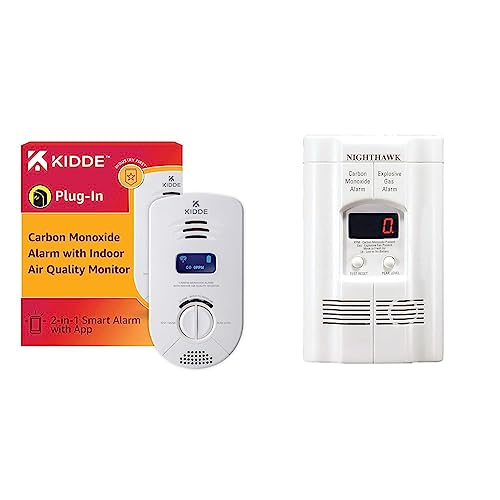 Kidde Smart Carbon Monoxide Detector & Indoor Air Quality Monitor (2nd Gen) + Kidde Carbon Monoxide Detector, Propane, Natural, Methane, & Explosive Gas Alarm