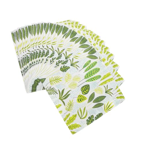 OUNONA 3packs Leaf Napkins Herbs Botanical Paper Dinner Napkins Greenery Floral Tropical Palm Leaves for Flowers Tea Party Wedding Supplies