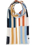 FRAAS Schal Damen | Retro Streifen 60er 70er | 100% Baumwolle 50 x 180 cm True Blue