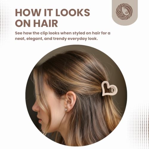 Image of Small Matte Hair Claw Clips for Girls & Women | 6 Pcs