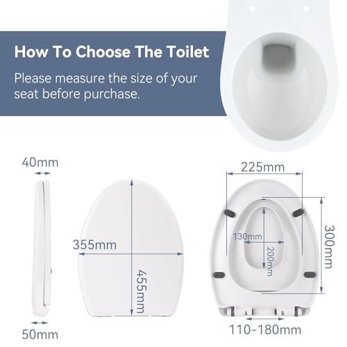 CROWNSHOP Family Toilet Seat Soft Adjustable Soft Close Toilet Seat Potty Training with 360 Degree Adjustable Hinges for Toddlers Adults