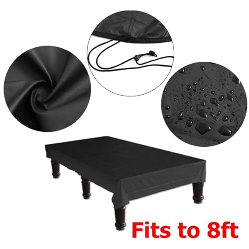 Cubierta de mesa de billar de 8 pies negra rectangular con cordón ajustable (Pack de 2) 5