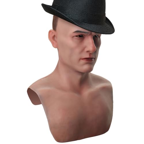 Masque facial réaliste en silicone homme crossdresser halloween cosplay