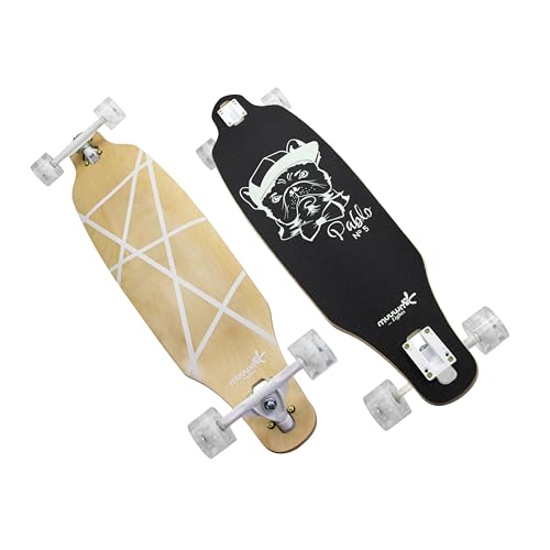 muuwmi Lights Longboard Glow Pablo - LED-Leuchtrollen - ABEC 7 Kugellager - Deck 97x23 cm - Rollen 65x51 mm - max. 100kg