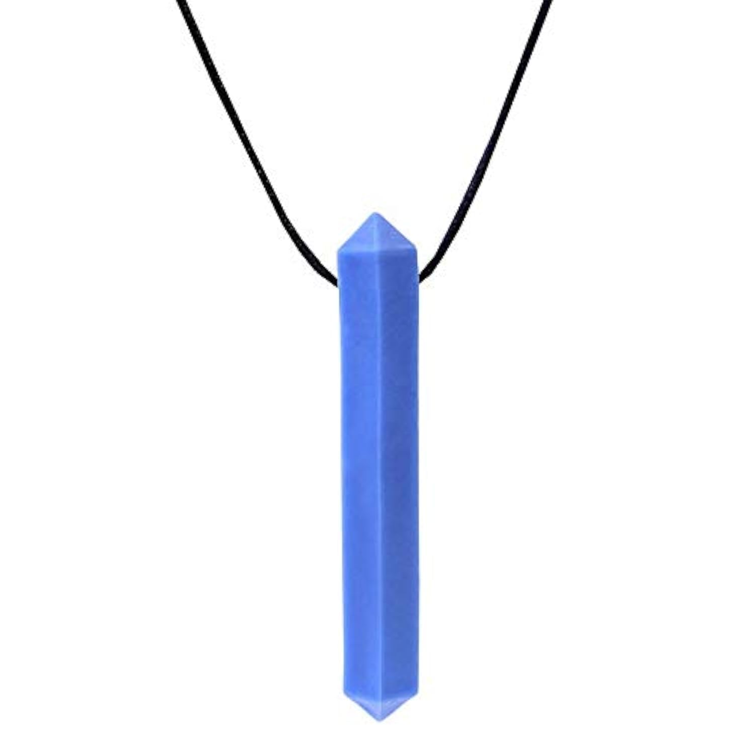 ARK® Kauhalskette in verschiedenen Stärken mit einstellbarer Abreißleine inkl. Logostar® Praxisleitfaden - Sensory Halskette, Beißblock, Kauen, Zahnen, Autismus Crystal glatt extra fest blau