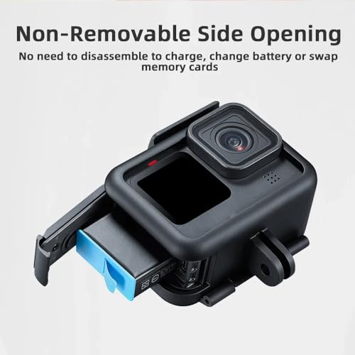 Image of Go-Pro Hero Shockproof Body Frame Housing Protective Case with Lens Cap Compatible with Hero 9 | 10 | 11 | 12 Action Camera Protective Vlog Cage, Action Camera Accessories (Cover with Lens Cap)