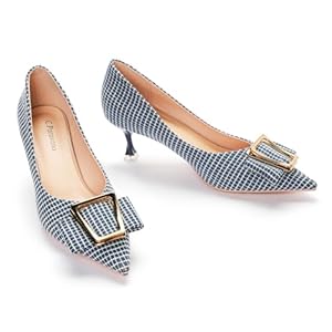 C.Paravano Women’s Pump I Pointed Toe Kitten Heel I Closed Toe Low Heel I Comfortable Dress Pump I Leather Wedding Shoes