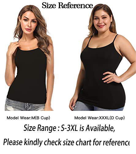 Women Camisole with Built-in Bra Cup Strap Supportive Padded Tank Top Layering Cami Undershirt for Yoga4