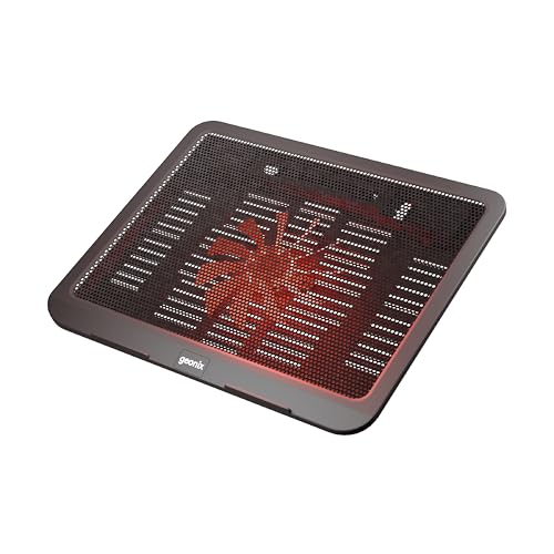 Image of Geonix CoolZ 1Fan Laptop Cooling Pad | Powerful & Quiet Cooling Fan | Universal Support up to 17-Inch Laptops | Optimized Air Circulation | High-Performance Design | 1 Year Warranty (Black & Red)