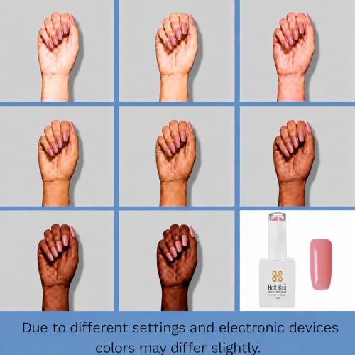 Image of BOLT BEE 15ML Gel Nail Polish - Clear Pink Glitter, Soak Off UV LED, Nail Art Starter for Manicure Salon DIY at Home, 0.5 OZ (1) (106)